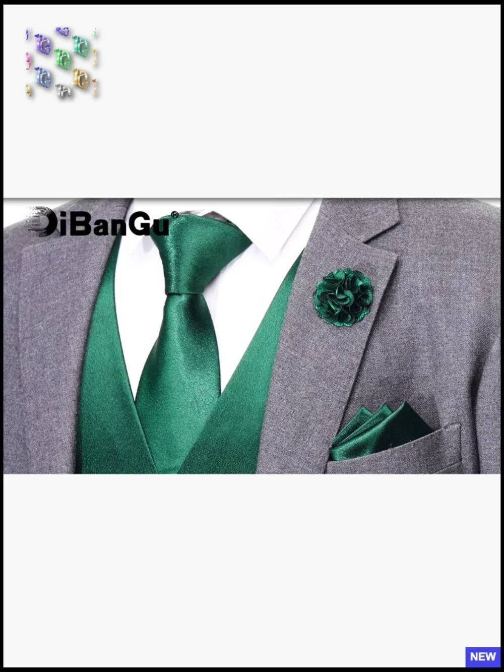 Satin Suit Vest Set Classic Elegant Formal Wedding Tuxedo Accessories